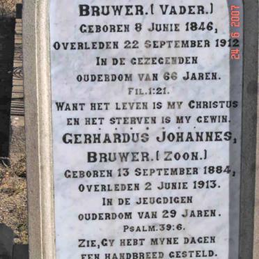 BRUWER Gerhardus Johannes 1846-1912 :: BRUWER Gerhardus Johannes 1884-1913