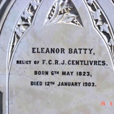 CENTLIVRES Eleanor nee BATTY 1823-1903