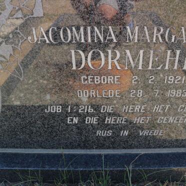 DORMEHL Andries Christian 1904-1985 &amp; Jacomina Margaretha 1921-1983