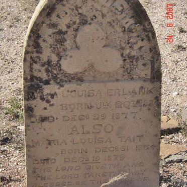 ERLANK Maria Louisa 1834-1877 :: TAIT Maria Louisa 1854-1879
