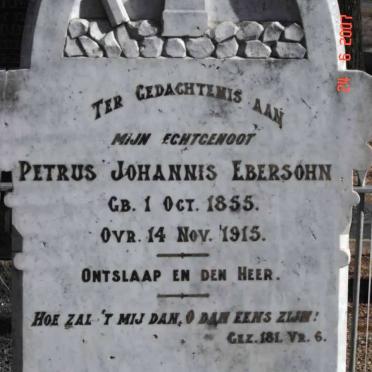 EBERSOHN Petrus Johannis 1855-1915