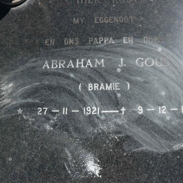 GOUS Abraham J. 1921-1986 &amp; Naomi F. 1927-