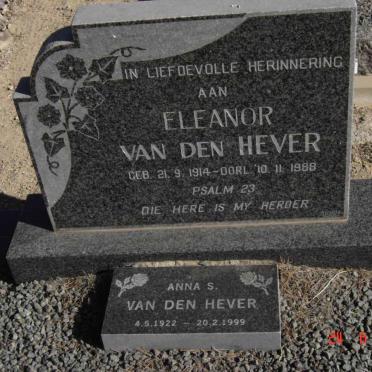 HEVER Eleanor, van den 1914-1988 :: HEVER Anna S., van den 1922-1999