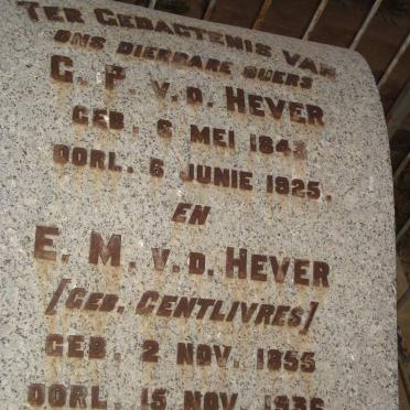 HEVER G.P., v. d. 1843-1925 &amp; E.M. CENTLIVRES 1855-1936