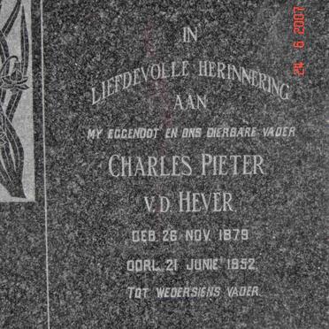 HEVER Charles Pieter, v.d. 1879-1952