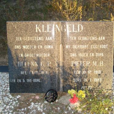 KLEINGELD Pieter M.B. 1913-1983 &amp; Helena G.P. LAUBCHER 1911-