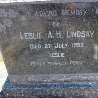 LINDSAY Leslie A.H. -1958