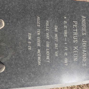 PIENAAR Andries Johannes Petrus Keun 1912-1987