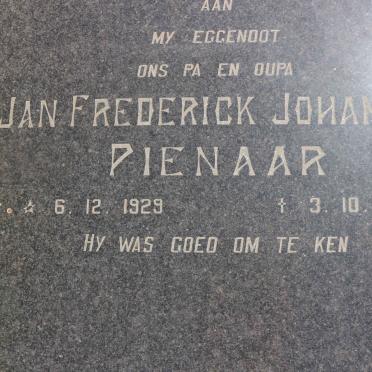 PIENAAR Jan Frederick Johannes 1929-1984 &amp; Hermina Catharina 1931-2010 