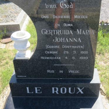 ROUX Gertruida Maria Johanna, le nee OOSTHUIZEN 1905-1993