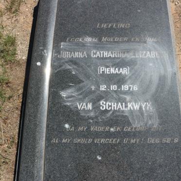SCHALKWYK Johanna Catharina Elizabeth, van nee PIENAAR -1976