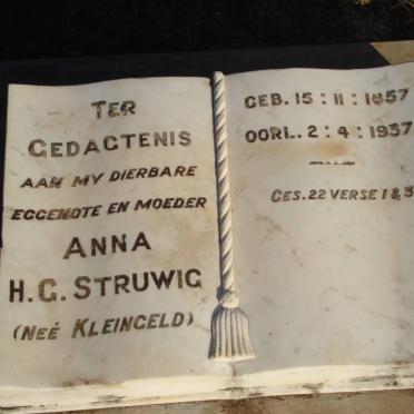 STRUWIG Anna H.G. nee KLEINGELD 1857-1937
