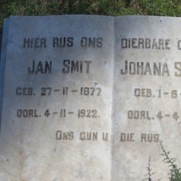 SMIT Jan 1877-1922 &amp; Johana 1879-1949
