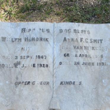SMIT Willem Hendrik 1867-1928 &amp; Anna F.C. VAN NIEKERK 1876-1931