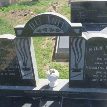 TOIT Lodewiekus Gerhardus, du 1904-1970 &amp; Magdalena Maria BLOM 1925-1998