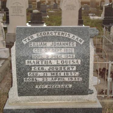 VILJOEN Gilliam Johannes 1856-1946 &amp; Martha Louisa JOUBERT 1857-1939