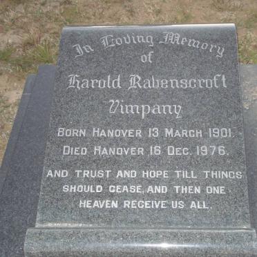 VIMPANY Harold Ravenscroft 1901-1976