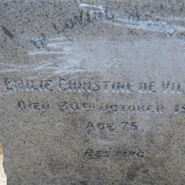 VILLIERS Emilie Christine, de -1922