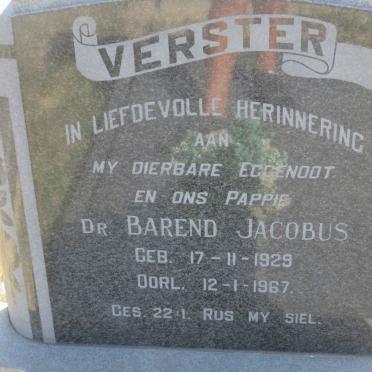 VERSTER Barend Jacobus 1929-1967