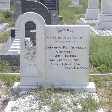 VORSTER Johanna Petronella nee BOTHA 1882-1936