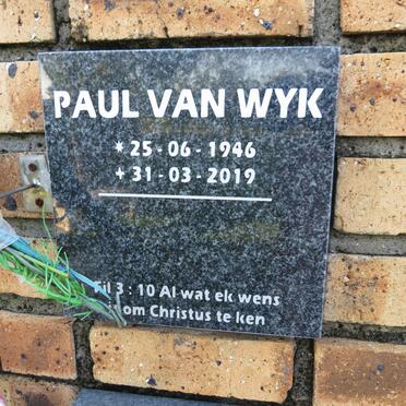 WYK Paul, van 1946-2019