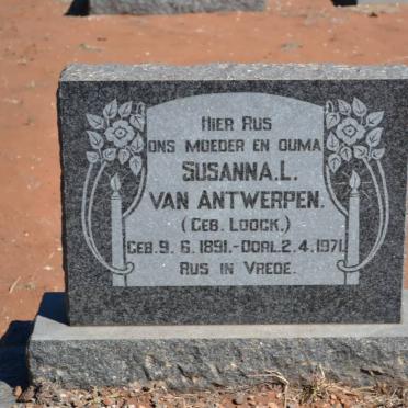 ANTWERPEN Susanna L., van nee LOOCK 1891-1971