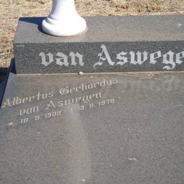 ASWEGEN Albertus Gerhardus, van 1909-1978