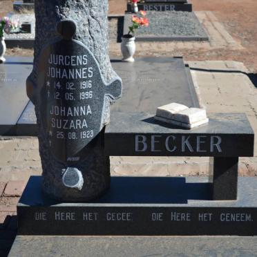 BECKER Jurgens Johannes 1916-1996 &amp; Johanna Suzara 1923-