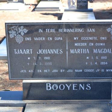 BOOYENS Tjaart Johannes 1910-1995 &amp; Martha Magdalena 1910-1994