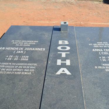 BOTHA Jan Hendrik Johannes 1939-2008 &amp; Anna Cecilia 1942-2003