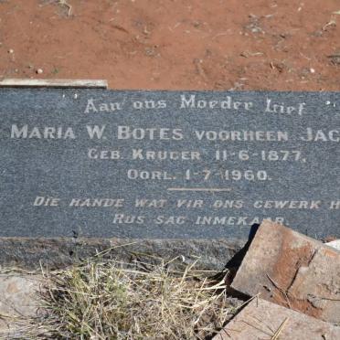 BOTES Maria W. voorheen JACOBS nee KRUGER 1877-1960