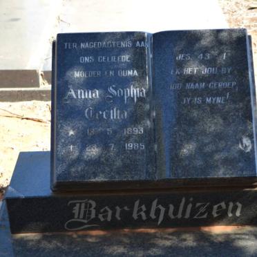 BARKHUIZEN Anna Sophia Cecilia 1893-1985