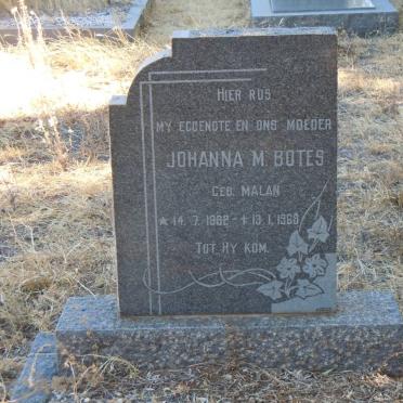 BOTES Johanna M. nee MALAN 1882-1968