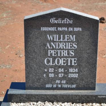 CLOETE Willem Andries Petrus 1934-2002