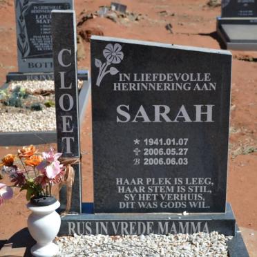CLOETE Sarah 1941-2006