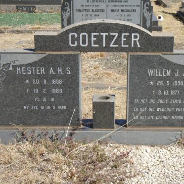 COETZER Willem J.J. 1890-1977 &amp; Hester A.H.S. 1898-1989