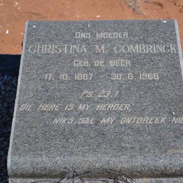 COMBRINCK Christina M. nee DE BEER 1887-1966