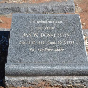 DONALDSON Jan W. 1877-1952