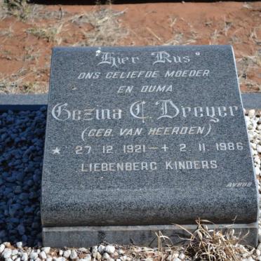 DREYER Gezina C. nee VAN HEERDEN 1921-1986