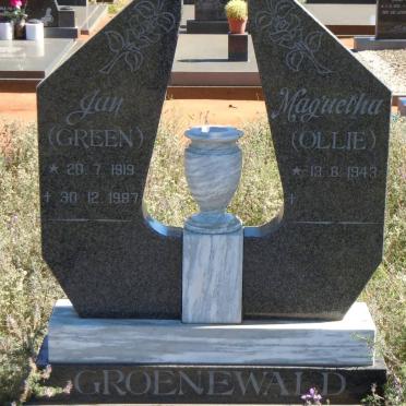 GROENEWALD Jay 1919-1987 &amp; Magrietha 1943-