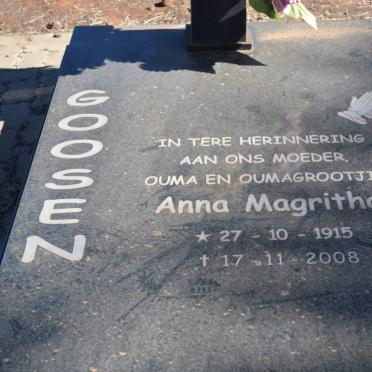 GOOSEN Anna Magritha 1915-2008