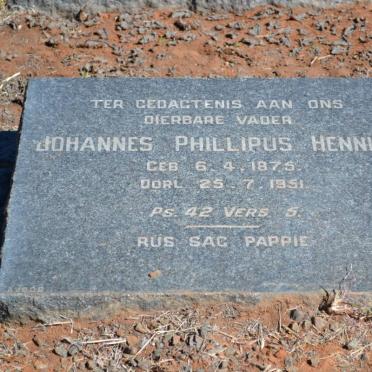 HENNING Johannes Phillipus 1875-1951
