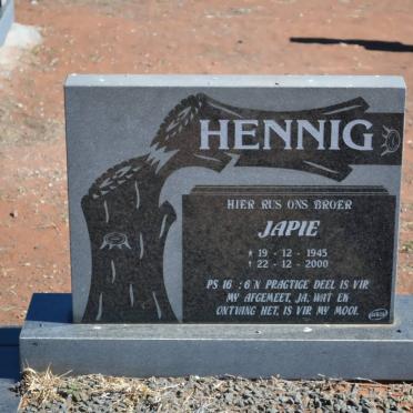 HENNIG Japie 1945-2000