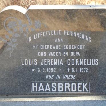 HAASBROEK Louis Jeremia Cornelius 1892-1972