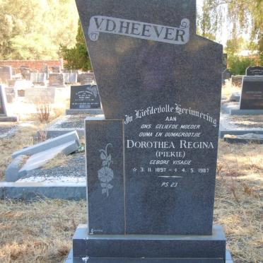 HEEVER Dorothea Regina, v.d. nee VISAGIE 1897-1987