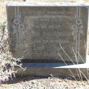 JORDAAN Susara J.C. nee VAN DER WESTHUIZEN 1888-1967