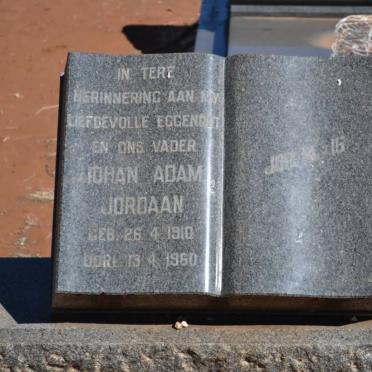 JORDAAN Johan Adam 1910-1960