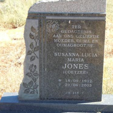 JONES Susanna Lucia Maria nee COETZEE 1912-2003