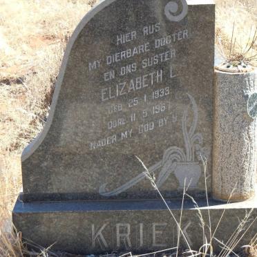 KRIEK Elizabeth L. 1933-1967