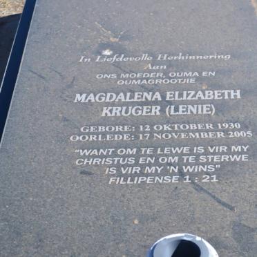 KRUGER Magdalena Elizabeth 1930-2005